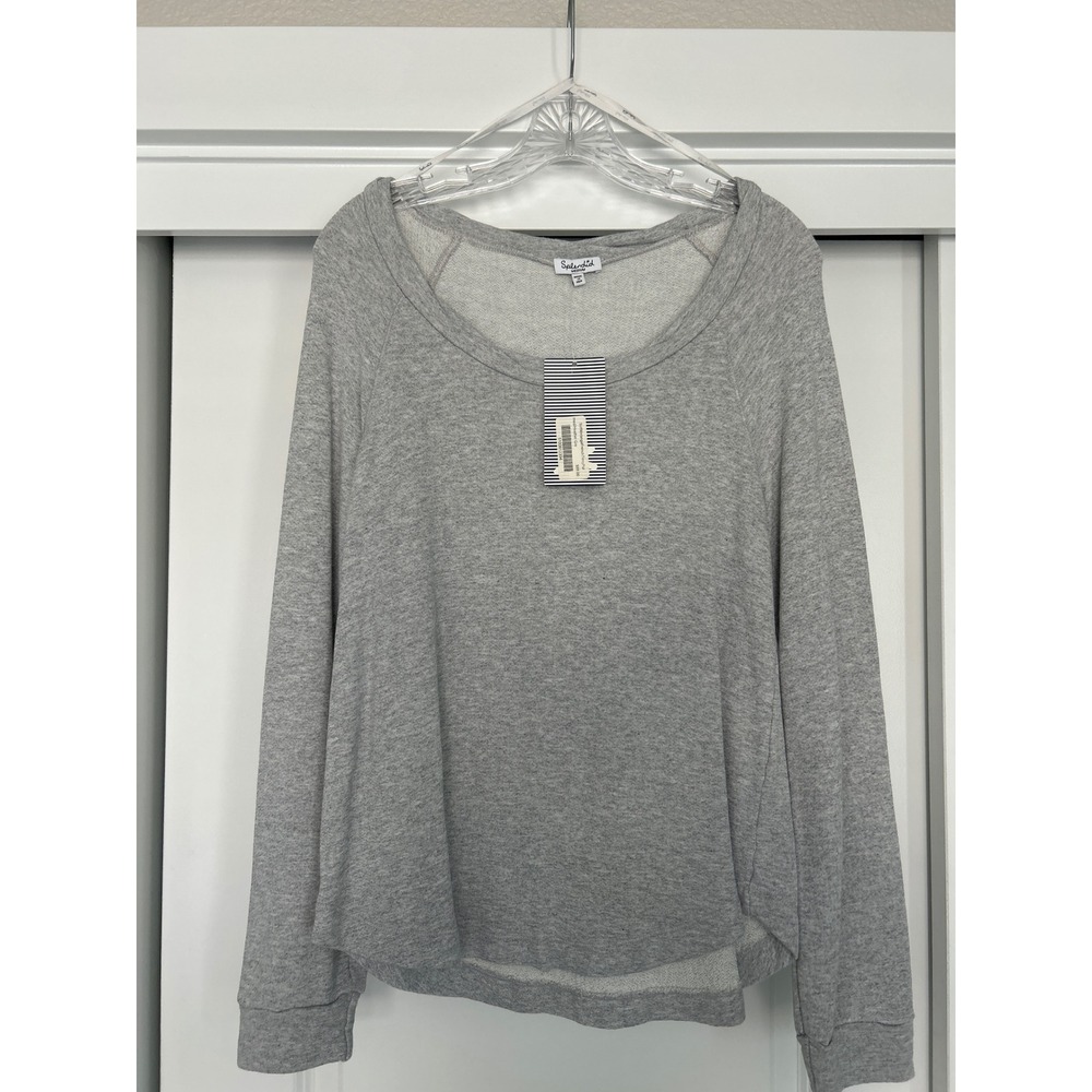 Splendid Womens Soft Melange French Terry Pullover Heather Grey ST8264G Medium